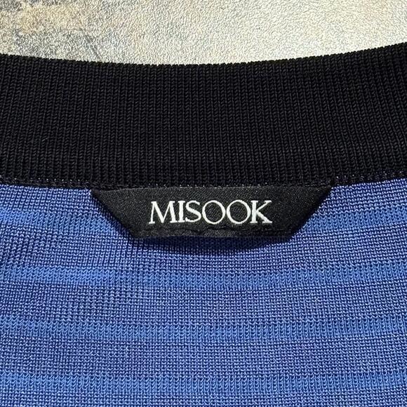 Misook Cardigan 3/4 Sleeve Minimalist Old Money Quiet Luxury Stripe Blue Size 2X - Picture 3 of 5